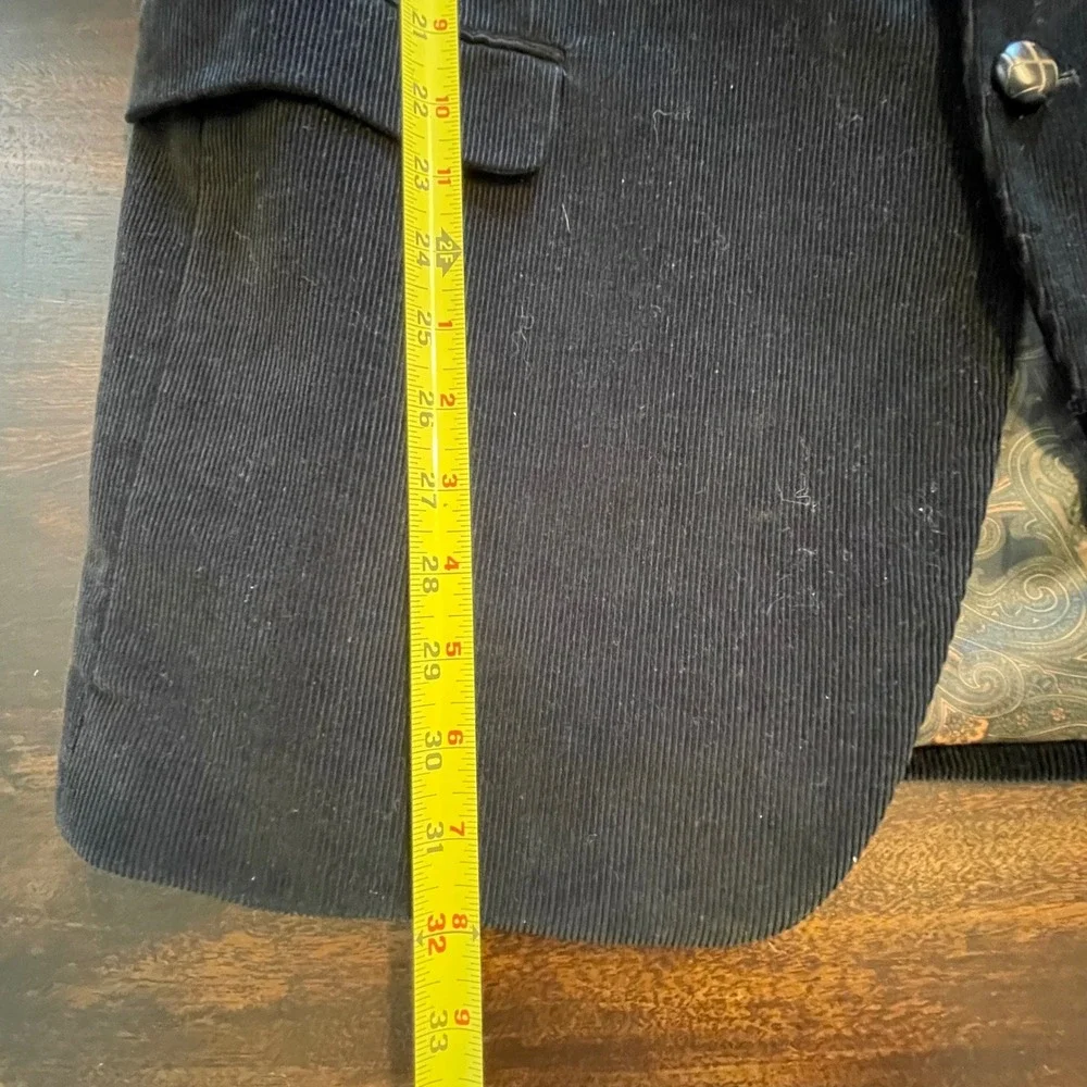 Lauren‎ Ralph Lauren Mens Corduroy Blazer Black Elbow Patches Sport Coat 44R